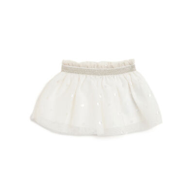 Girls Light Natural Printed Skirt